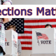 banner image with people lined up to vote. Title: Elections Matter