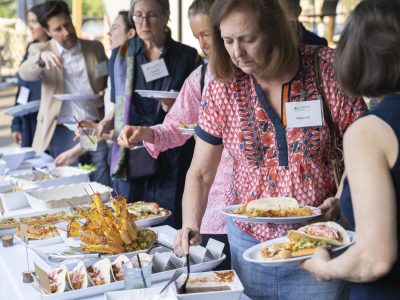 guests lined up at the buffet during EcoExtravaganza 2025