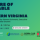 header graphic forfor The Future of Sustainable Transit in Northern Virginia an online talk moderated by Stewart Schwartz, Executive Director, Coalition for smarter growth with a headshot of Stewart Schwartz and a transit map and corporate logos for sponsors: CSG, EcoAction Arlington, FACS, Sierra Club Virginia Chapter, Sustainable Mobility For Arlington County