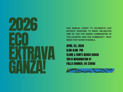 graphic with green background for the 8th annual EcoExtravaganza on April 23, 2026